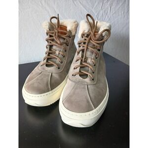 GoodMan Suede Faux Fur made in italy Lace Up High Top Sneaker Mens 11.5
